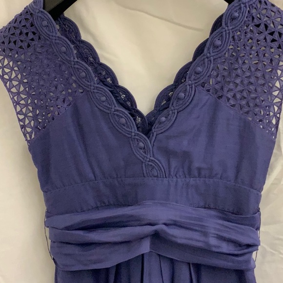 Elie Tahari Purple Lace and Embroidered Cocktail Dress - Picture 5 of 9